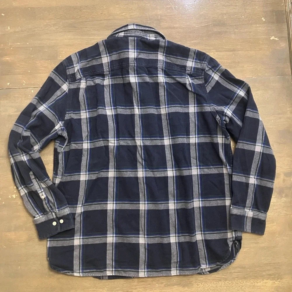 The North Face Shirt Mens XL Blue White Plaid Flannel‎ Button Up Outdoor